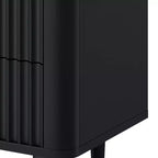Commode moderne à 6 tiroirs avec panneau cannelé ondulé, commode plus large, commode de rangement en bois pour salons