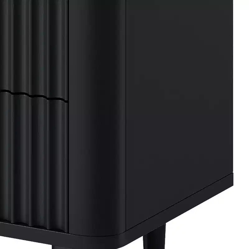 Commode moderne à 6 tiroirs avec panneau cannelé ondulé, commode plus large, commode de rangement en bois pour salons