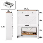 Meuble à chaussures moderne et fin COZONY avec 2 tiroirs basculants et 2 tiroirs standards, organisateur de chaussures autoportant avec sécurité anti-basculement pour entrée, porte d'entrée