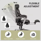 Fauteuil de bureau de massage Ora Maison avec repose-pieds, siège large de 58 cm, inclinable en cuir PU, avec chauffage, vibration 4 points, capacité 180 kg