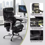 Fauteuil de bureau de massage Ora Maison avec repose-pieds, siège large de 58 cm, inclinable en cuir PU, avec chauffage, vibration 4 points, capacité 180 kg