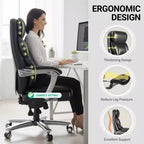 Fauteuil de bureau de massage Ora Maison avec repose-pieds, siège large de 58 cm, inclinable en cuir PU, avec chauffage, vibration 4 points, capacité 180 kg