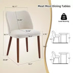 Lot de 2 chaises de salle à manger avec pieds en bois, dossier ailé en tissu avec coussins épais pour salle à manger, salon