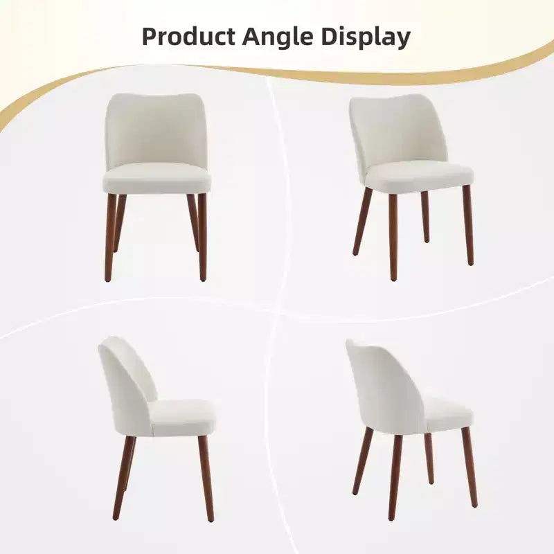Lot de 2 chaises de salle à manger avec pieds en bois, dossier ailé en tissu avec coussins épais pour salle à manger, salon