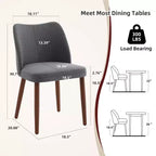 Lot de 2 chaises de salle à manger avec pieds en bois, dossier ailé en tissu avec coussins épais pour salle à manger, salon