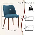 Lot de 2 chaises de salle à manger avec pieds en bois, dossier ailé en tissu avec coussins épais pour salle à manger, salon