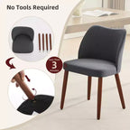 Lot de 2 chaises de salle à manger avec pieds en bois, dossier ailé en tissu avec coussins épais pour salle à manger, salon