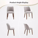 Lot de 2 chaises de salle à manger avec pieds en bois, dossier ailé en tissu avec coussins épais pour salle à manger, salon