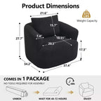 Fauteuil pivotant Okak Modern 360° avec coussin moelleux, petit fauteuil d'appoint, canapé simple pour salon, bureau, appartement