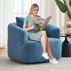 Fauteuil pivotant Okak Modern 360° avec coussin moelleux, petit fauteuil d'appoint, canapé simple pour salon, bureau, appartement