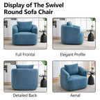 Fauteuil pivotant Okak Modern 360° avec coussin moelleux, petit fauteuil d'appoint, canapé simple pour salon, bureau, appartement