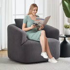 Fauteuil pivotant Okak Modern 360° avec coussin moelleux, petit fauteuil d'appoint, canapé simple pour salon, bureau, appartement