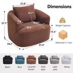 Fauteuil pivotant Okak Modern 360° avec coussin moelleux, petit fauteuil d'appoint, canapé simple pour salon, bureau, appartement