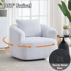 Fauteuil pivotant Okak Modern 360° avec coussin moelleux, petit fauteuil d'appoint, canapé simple pour salon, bureau, appartement