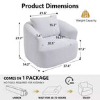 Fauteuil pivotant Okak Modern 360° avec coussin moelleux, petit fauteuil d'appoint, canapé simple pour salon, bureau, appartement
