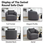 Fauteuil pivotant Okak Modern 360° avec coussin moelleux, petit fauteuil d'appoint, canapé simple pour salon, bureau, appartement