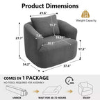 Fauteuil pivotant Okak Modern 360° avec coussin moelleux, petit fauteuil d'appoint, canapé simple pour salon, bureau, appartement