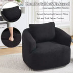Fauteuil pivotant Okak Modern 360° avec coussin moelleux, petit fauteuil d'appoint, canapé simple pour salon, bureau, appartement