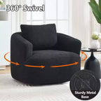 Fauteuil pivotant Okak Modern 360° avec coussin moelleux, petit fauteuil d'appoint, canapé simple pour salon, bureau, appartement