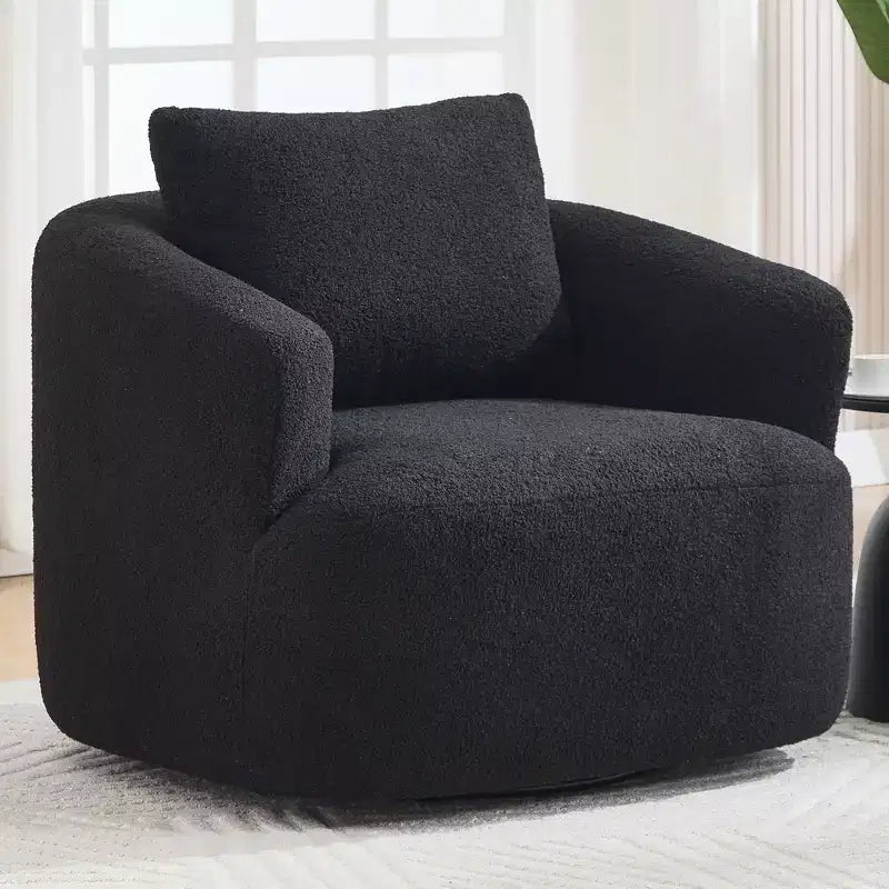 Fauteuil pivotant Okak Modern 360° avec coussin moelleux, petit fauteuil d'appoint, canapé simple pour salon, bureau, appartement