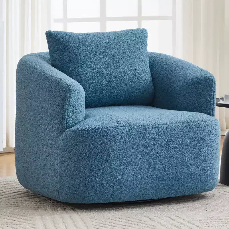 Fauteuil pivotant Okak Modern 360° avec coussin moelleux, petit fauteuil d'appoint, canapé simple pour salon, bureau, appartement