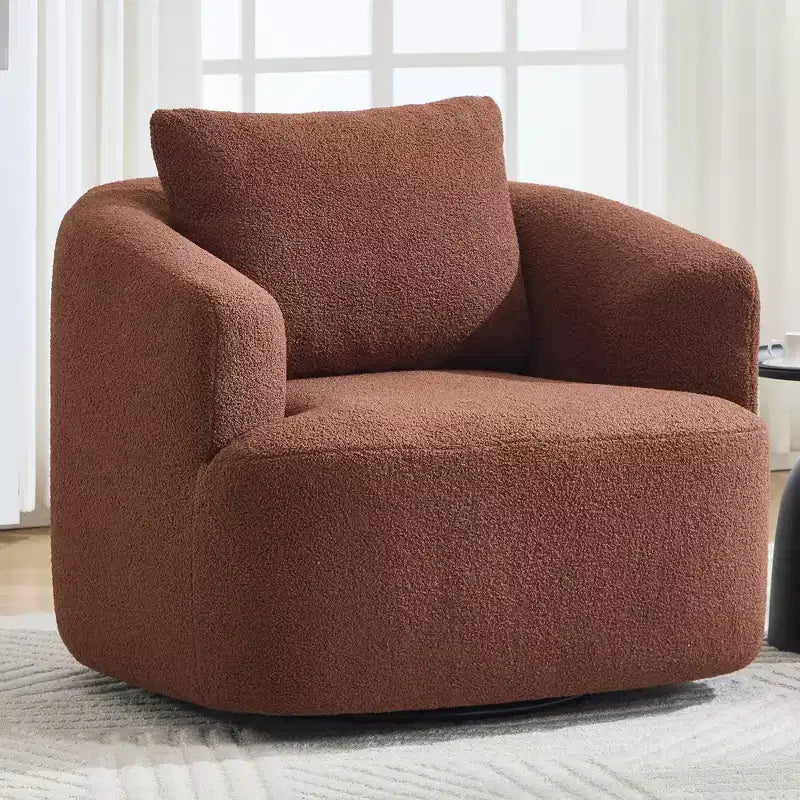 Fauteuil pivotant Okak Modern 360° avec coussin moelleux, petit fauteuil d'appoint, canapé simple pour salon, bureau, appartement