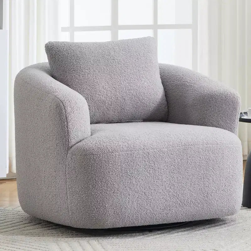 Fauteuil pivotant Okak Modern 360° avec coussin moelleux, petit fauteuil d'appoint, canapé simple pour salon, bureau, appartement