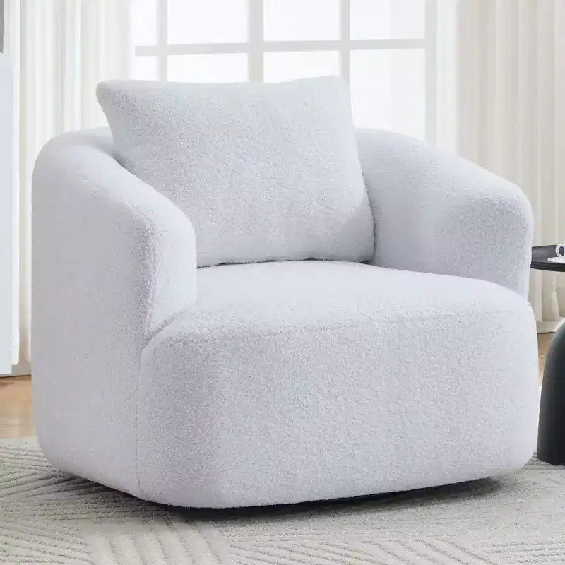 Fauteuil pivotant Okak Modern 360° avec coussin moelleux, petit fauteuil d'appoint, canapé simple pour salon, bureau, appartement