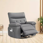 Fauteuil inclinable releveur, inclinable pivotant à 360° en cuir PU avec massage et chauffage, siège de canapé à bascule pour salon, chambre à coucher