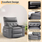 Fauteuil inclinable releveur, inclinable pivotant à 360° en cuir PU avec massage et chauffage, siège de canapé à bascule pour salon, chambre à coucher