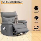 Fauteuil inclinable releveur, inclinable pivotant à 360° en cuir PU avec massage et chauffage, siège de canapé à bascule pour salon, chambre à coucher