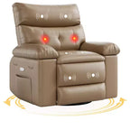 Fauteuil inclinable releveur, inclinable pivotant à 360° en cuir PU avec massage et chauffage, siège de canapé à bascule pour salon, chambre à coucher