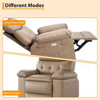 Fauteuil inclinable releveur, inclinable pivotant à 360° en cuir PU avec massage et chauffage, siège de canapé à bascule pour salon, chambre à coucher