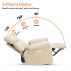 Fauteuil inclinable releveur, inclinable pivotant à 360° en cuir PU avec massage et chauffage, siège de canapé à bascule pour salon, chambre à coucher