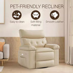 Fauteuil inclinable releveur, inclinable pivotant à 360° en cuir PU avec massage et chauffage, siège de canapé à bascule pour salon, chambre à coucher