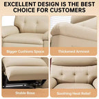 Fauteuil inclinable releveur, inclinable pivotant à 360° en cuir PU avec massage et chauffage, siège de canapé à bascule pour salon, chambre à coucher