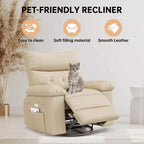 Fauteuil inclinable releveur, inclinable pivotant à 360° en cuir PU avec massage et chauffage, siège de canapé à bascule pour salon, chambre à coucher
