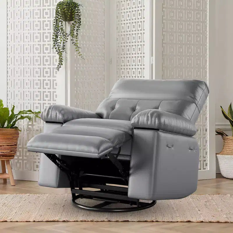 Fauteuil inclinable releveur, inclinable pivotant à 360° en cuir PU avec massage et chauffage, siège de canapé à bascule pour salon, chambre à coucher