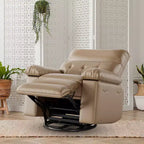 Fauteuil inclinable releveur, inclinable pivotant à 360° en cuir PU avec massage et chauffage, siège de canapé à bascule pour salon, chambre à coucher