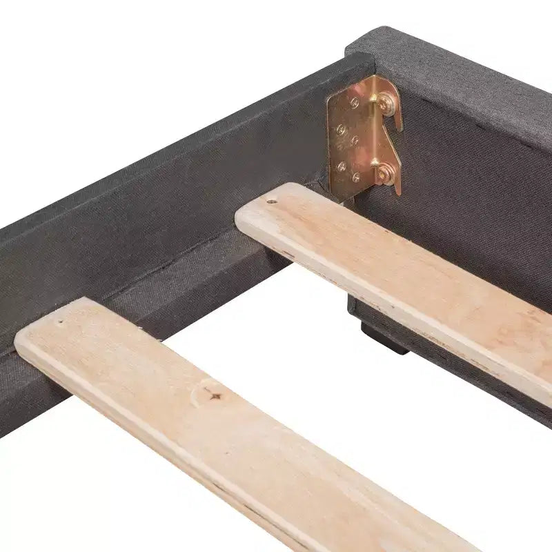 Bellemave Lit de repos double capitonné avec tiroirs de rangement, cadre de lit de repos en lin, canapé-lit pour salon et chambre à coucher, gris