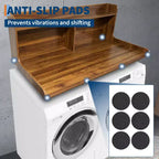 Plan de travail pour lave-linge/sèche-linge à 2 niveaux, comptoir de buanderie en bois avec rebords, cache-lave-linge/sèche-linge étanche avec patins antidérapants pour rangement dans la buanderie