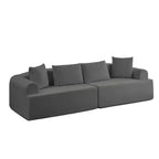 Canapé d'angle modulable incurvé 104 en tissu chenille, design minimaliste moderne, compressé, aucun assemblage requis