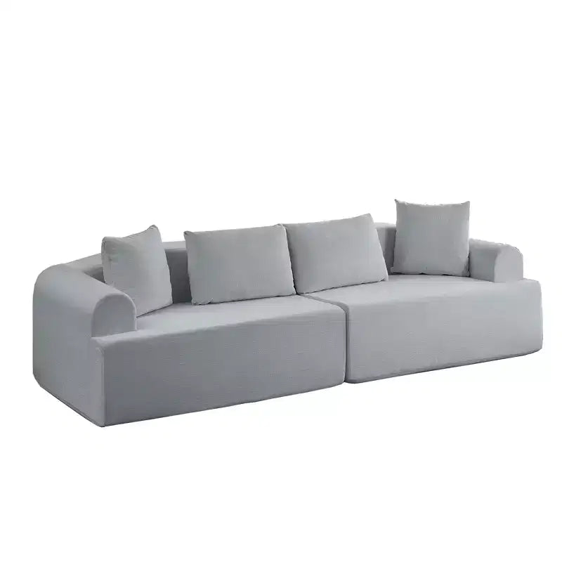 Canapé d'angle modulable incurvé 104 en tissu chenille, design minimaliste moderne, compressé, aucun assemblage requis