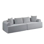 Canapé d'angle modulable incurvé 104 en tissu chenille, design minimaliste moderne, compressé, aucun assemblage requis