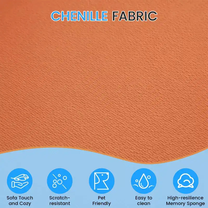 Canapé d'angle modulable incurvé 104 en tissu chenille, design minimaliste moderne, compressé, aucun assemblage requis