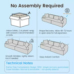 Canapé d'angle modulable incurvé 104 en tissu chenille, design minimaliste moderne, compressé, aucun assemblage requis
