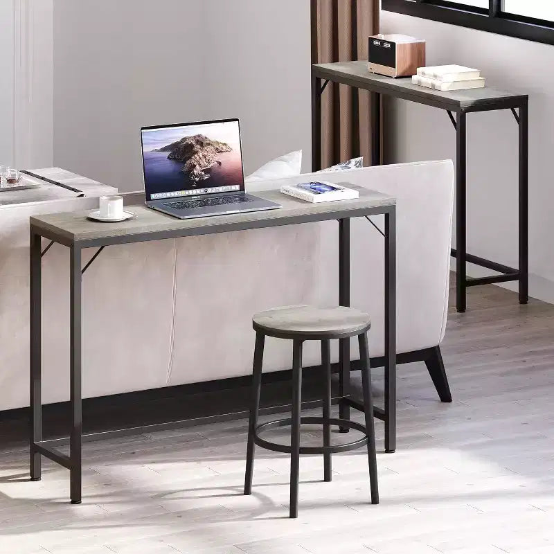 COZONY 39.4 Table console grise pour entrée, Table de canapé étroite derrière le canapé, Table étroite rustique industrielle pour salon, couloir