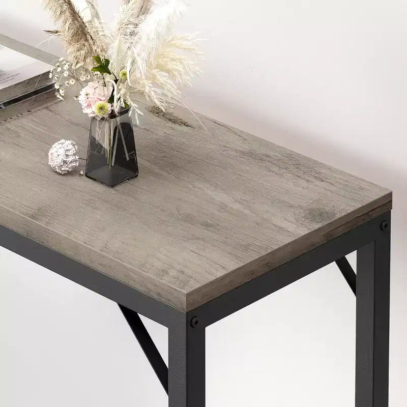 COZONY 39.4 Table console grise pour entrée, Table de canapé étroite derrière le canapé, Table étroite rustique industrielle pour salon, couloir