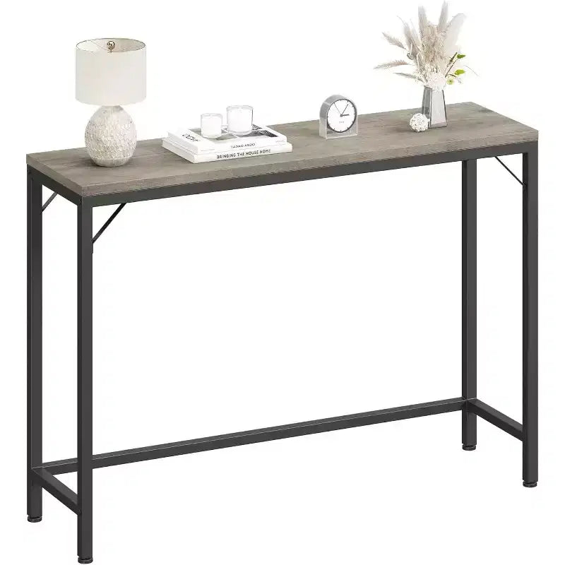COZONY 39.4 Table console grise pour entrée, Table de canapé étroite derrière le canapé, Table étroite rustique industrielle pour salon, couloir