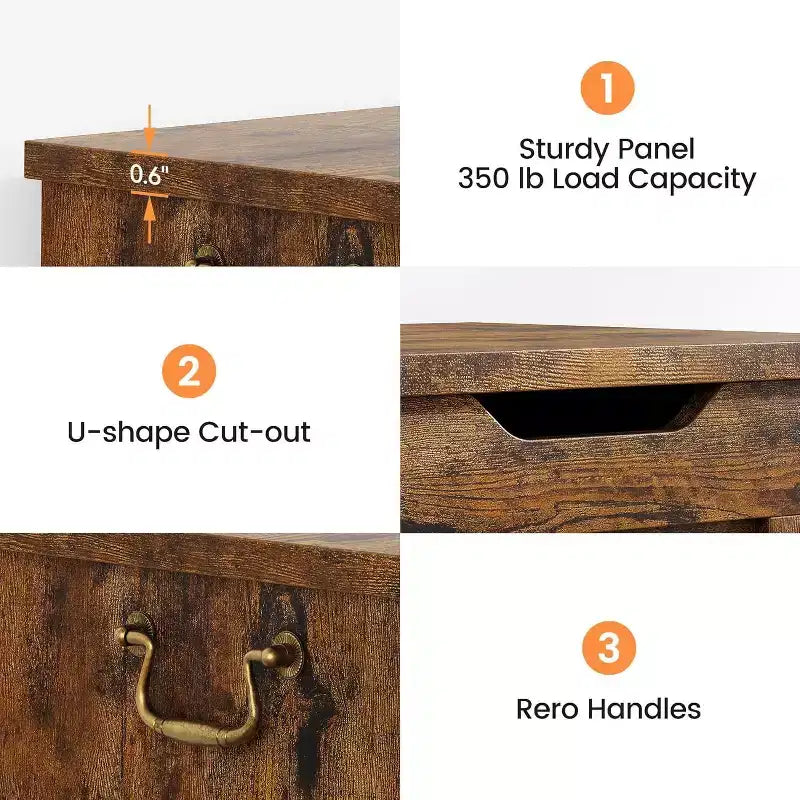 39,4 Pouces Coffre de Rangement en Bois, Coffre à Jouets avec Couvercles, Banc de Rangement d'Entrée avec Charnière de Sécurité, Supporte 158 kg, pour Salon, Chambre,, Bureau